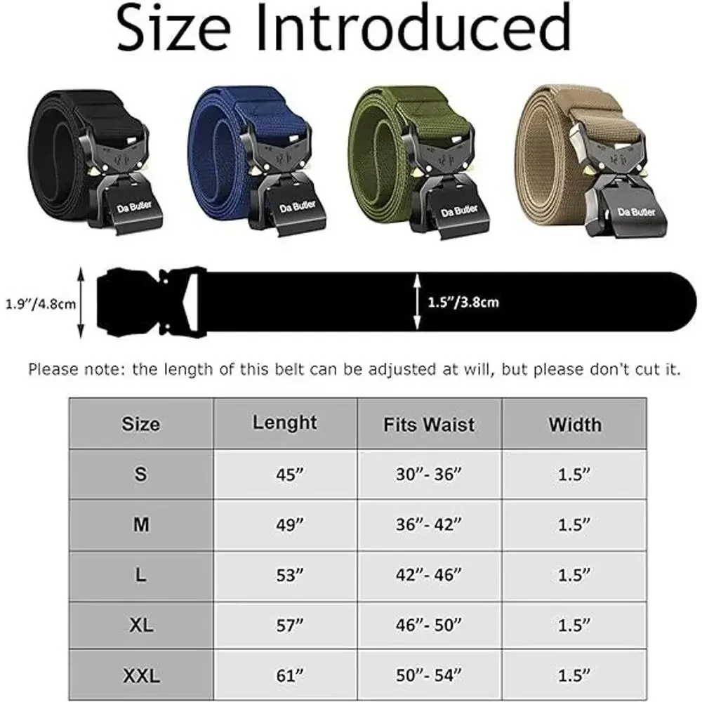Tactical Hiking Work Rigger Quick Release Belt for Men 1.5